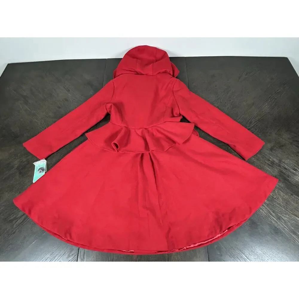 Brand New Copper Key Peplum Style Coat Size 10 / 12 Red Hooded New With Tags - Picture 10 of 11